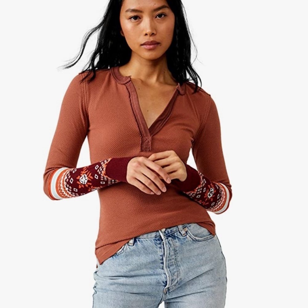 NWT Free People Mikah Layering Cuff Shirt size L